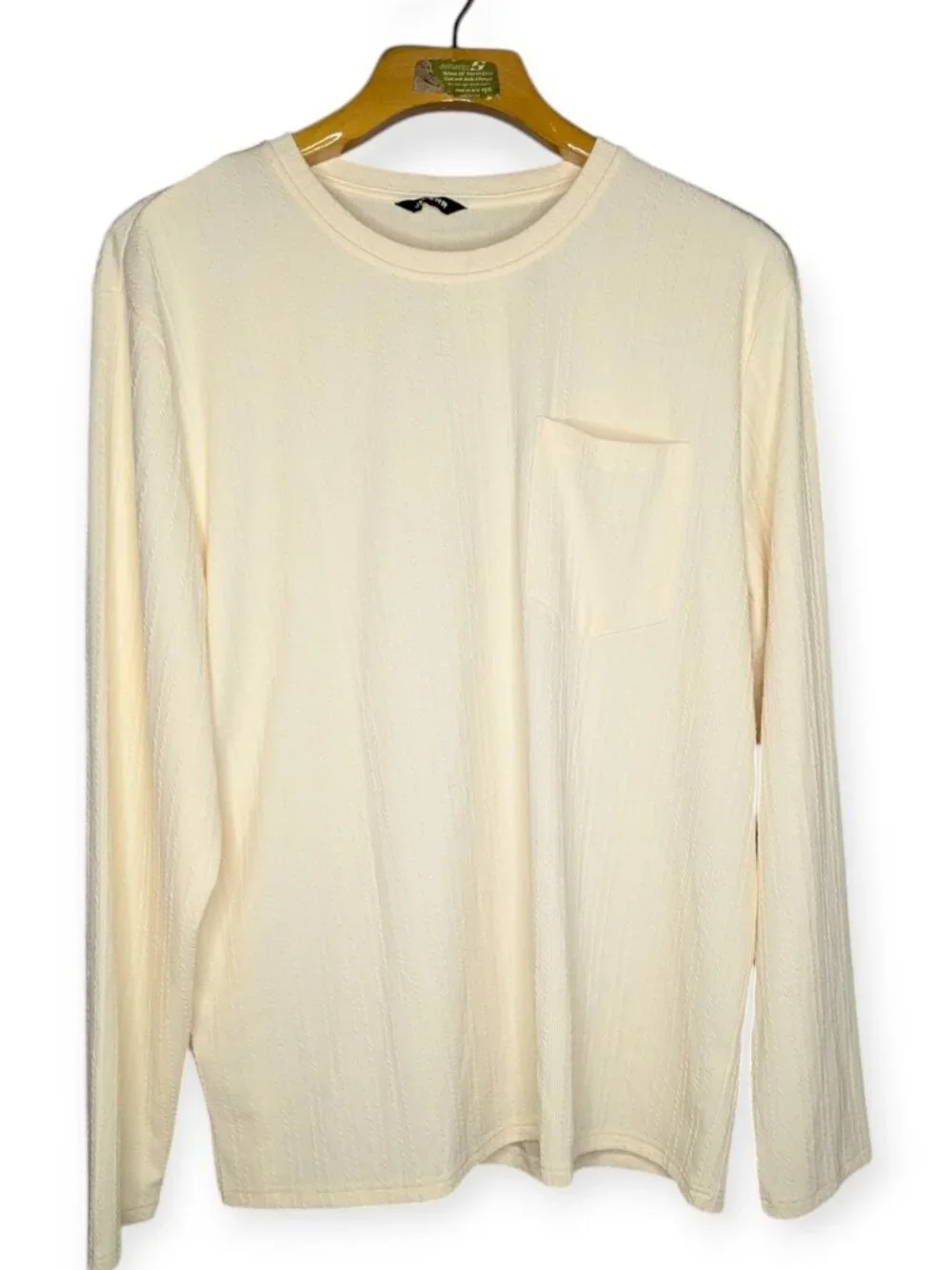 J Mierr Cream Long Sleeve Pull Over Lightweight Sweater Men's Size XXL
